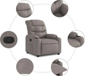 vidaXL Πολυθρόνα Ανακλινόμενη Taupe Υφασμάτινη