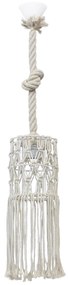 Φωτιστικό Οροφής Mac-02 Φ15 1/L Macrame 31-1063 White Heronia Rope, Metal