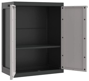 vidaXL Ντουλάπι Αποθ. Εξ. Χώρου Γκρι/Μαύρο 65x37x85 εκ. Πολυπροπυλένιο
