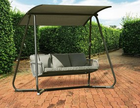 Κούνια κήπου &amp; βεράντας Elba Lesli Living 3 θέσεων, από Αλουμίνιο με αδιάβροχα μαξιλάρια και διαστάσεις 236x125x180cm