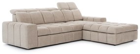 Γωνιακός καναπές Magnelio Mini με λειτουργία ύπνου 211x160cm, Μπέζ 267x107x205cm-Δεξιά γωνία-BOG0912