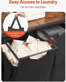 VEVOR 3-Tier Laundry Sorter with Rack Tall Laundry Hamper with Shelves 2 Section