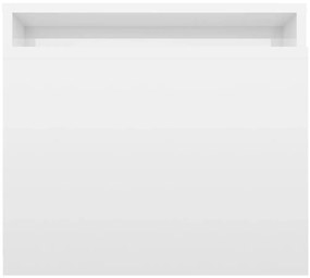 vidaXL Σετ Τραπεζάκια Σαλονιού Γυαλ. Λευκό 100x48x40 εκ. Επεξ. Ξύλο