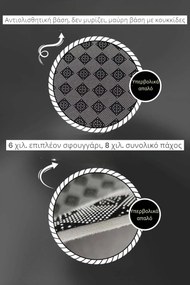Stewehome Πολυτελές Αντιολισθητικό Χαλί Μπάνιου Μαύρο Χρυσό Σετ 2 Τμχ 60x60 cm