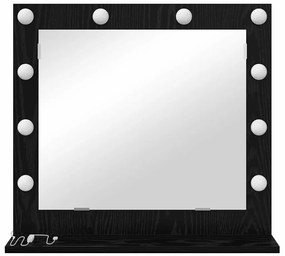 vidaXL Καθρέφτης τουαλέτας Ορθογώνιος Μαύρη Οξυά 60 x 55 x 18 εκ.