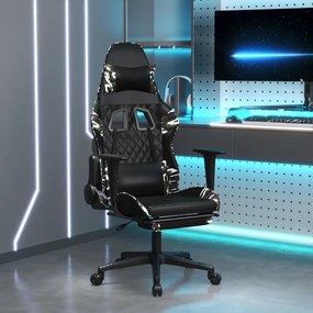 Καρέκλα Gaming Μασάζ Υποπόδιο Μαύρο/Παραλλαγή Συνθετικό Δέρμα