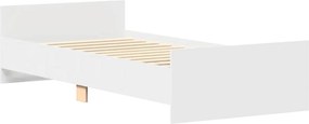 vidaXL Πλαίσιο Κρεβατιού Λευκό 90 x 200 εκ. Επεξεργασμένο Ξύλο
