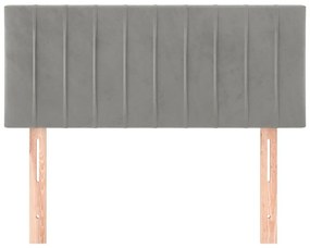 Κεφαλάρι Κρεβατιού Ανοιχτό Γκρι 90x5x78/88 εκ. Βελούδινο - Γκρι