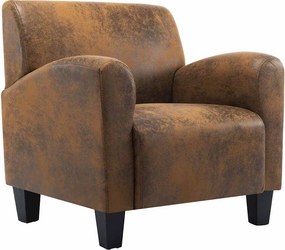vidaXL Πολυθρόνα Καφέ 70 x 69 x 72 εκ. από Συνθετικό Δέρμα Σουέτ