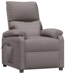 vidaXL Πολυθρόνα Ανακλινόμενη Ηλεκτρική Taupe Υφασμάτινη