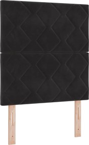 vidaXL Κρεβάτι box spring με στρώμα Μαύρο 80 x 200 cm Βελούδο