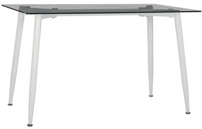 Τραπέζι Idella HM8498.03 120x70x75cm White-Clear Metal, Glass