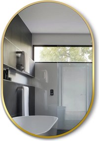 Stewehome Οβάλ καθρέφτης τοίχου με χρυσό πλαίσιο 40x27 cm
