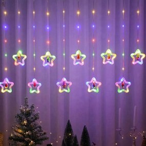 LED Χριστουγεννιάτικα φωτάκια κουρτίνα με φιγούρες RGB 3m 10L - Christmas deco lights curtain RGB