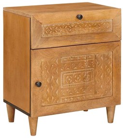 Κομοδίνο Ανοιχτό καφέ 50 x 33 x 60 εκ Μασίφ ξύλο ακακίας