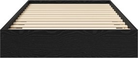 vidaXL Κρεβάτι δαπέδου Μαύρη Δρυς 80 x 200 cm Επεξεργασμένο Ξύλο