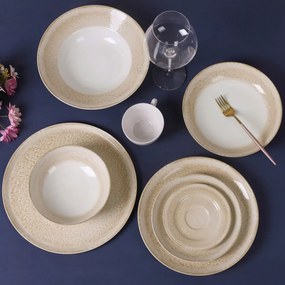 Σερβίτσιο Πιάτα Φαγητού Mars (Σετ 20Τμχ) 25.097.40 Beige Cryspo Trio 20 τμχ Κεραμικό