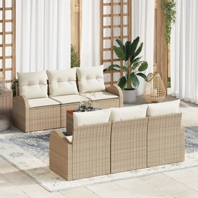 vidaXL Σετ Καναπέ Κήπου 7 pcs Beige, λευκό Μεσαίο