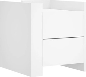vidaXL Κομοδίνο Λευκό 45x50x50 εκ. από Επεξεργασμένο Ξύλο