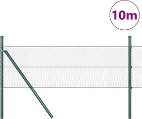vidaXL Στύλος Περιφράξεων Πράσινο 10 x 0,8 μ (Πλέγμα 13 χιλ.)