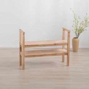 Παπουτσοθήκη παγκάκι Nextdeco Natural μασίφ ξύλο Υ70,5x90x34εκ.