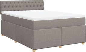 vidaXL Κρεβάτι Boxspring με Στρώμα Taupe 160x200 εκ. Υφασμάτινο