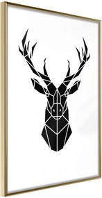 Αφίσα - Geometric Stag - 30x45 - Χρυσό - Χωρίς πασπαρτού