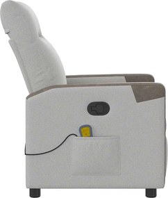 vidaXL καρέκλα ανάκλισης μασάζ Cloud Grey Fabric