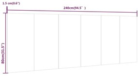Κεφαλάρι Κρεβατιού Λευκό 240x1,5x80 εκ. από Επεξεργασμένο Ξύλο - Λευκό