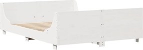 vidaXL Σκελετός Κρεβ. Χωρίς Στρώμα Λευκό 140x190 εκ Μασίφ Πεύκο