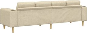 vidaXL Καναπές σαλονιού Κρεμ 250 x 77 x 76 εκ. Πολυεστέρας