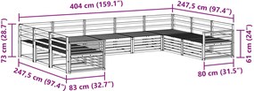 vidaXL Σετ Καναπέ 9 pcs Φυσικό Στερεό Ξύλο Ακακίας