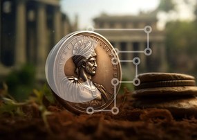 Intra Συλλεκτικό Ξύλινο Παζλ Plywood 4mm - Αρχαίο νόμισμα στο χώμα Σε Ξύλινο Κουτί - Διαστάσεις: 10x10 cm – 25 κομμάτια