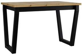 Τραπέζι Victorville 301, Artisan βελανιδιά, Μαύρο, 75x80x140cm, 38 kg, Επιμήκυνση, Πλαστικοποιημένη μοριοσανίδα, Μέταλλο | Epipla1.gr