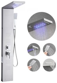 VEVOR Shower Panel Tower System Stainless Steel Column Rainfall Head 5 Modes