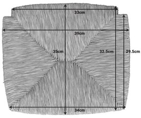 Ψάθα για ξύλινη καρέκλα Charchie φυσικό 39x33x3εκ 39x2x35 εκ.