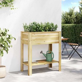 vidaXL Υψηλός Γλάστρα με ράφι Καφέ 85,5 x 46,5 x 96 εκ.
