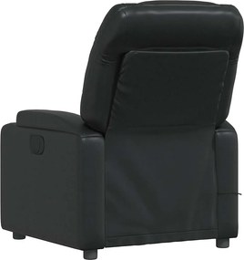 vidaXL Πολυθρόνα Μασάζ Ανακλινόμενη Μαύρη από Συνθετικό Δέρμα