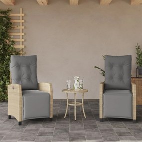 vidaXL Σετ Επίπλων Bistro 3 τεμ. Μικτό Μπεζ Συνθ. Ρατάν με Μαξιλάρια