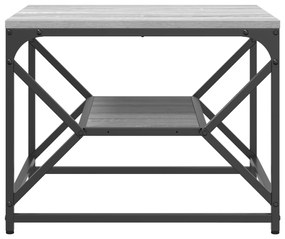 vidaXL Τραπέζι Καφέ με Ράφι - Γκρι Σονόμα - 51x50x40 εκ. - Κατασκευασμένο από Επεξεργασμένο Ξύλο