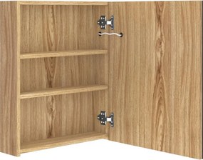 vidaXL Καθρέφτης Μπάνιου με Ντουλάπι / LED Δρυς 50 x 14 x 60 εκ.