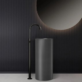 Karag 4609F Νιπτήρας επιδαπέδιος με άνοιγμα στο πλάι Gun Metal Ø37,5x85cm
