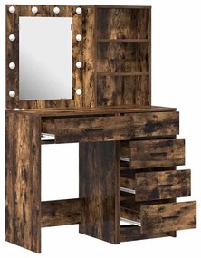 vidaXL Τραπέζι περιποίησης με συρτάρι 2 pcs Καφέ 50 x 41 x 135 εκ