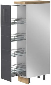 Επιδαπέδιο ντουλάπι ψηλό Hudson K14-30-1KZ-Λευκό γυαλιστερό - Γκρι