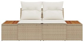 vidaXL Καναπές Κήπου Μπεζ 184 x 62 x 85εκ συνθετικό ρατάν