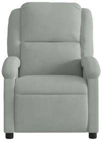 vidaXL Πολυθρόνα Ανακλινόμενη Ανοιχτό Γκρι Βελούδο