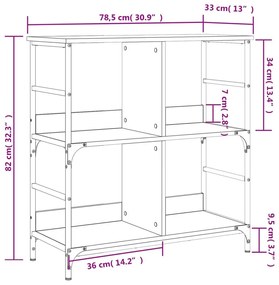 Βιβλιοθήκη Καφέ Δρυς 78,5x33x82 εκ. Επεξεργασμένο Ξύλο - Καφέ