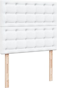 vidaXL Κρεβάτι Boxspring με Στρώμα Λευκό 120x190εκ.από Συνθετικό Δέρμα