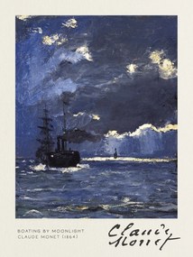 Εκτύπωση έργου τέχνης Boating by Moonlight - Claude Monet, (30 x 40 cm)