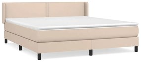 vidaXL Κρεβάτι Boxspring με Στρώμα Καπουτσίνο 160x200εκ.από Συνθ.Δέρμα